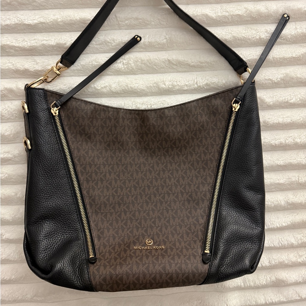 Michael Kors Black and Brown Shoulder Bag